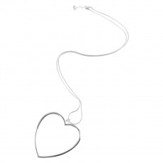 HN-Large Heart Necklace-Silver
